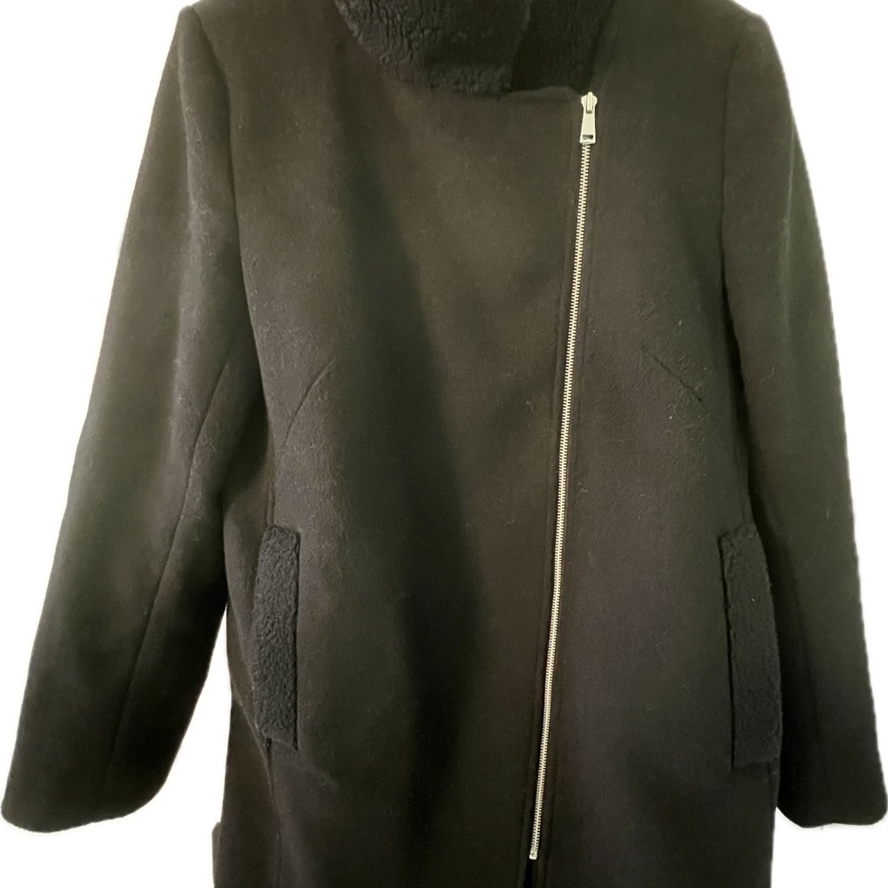 LOFT Black Coat - pea coat length